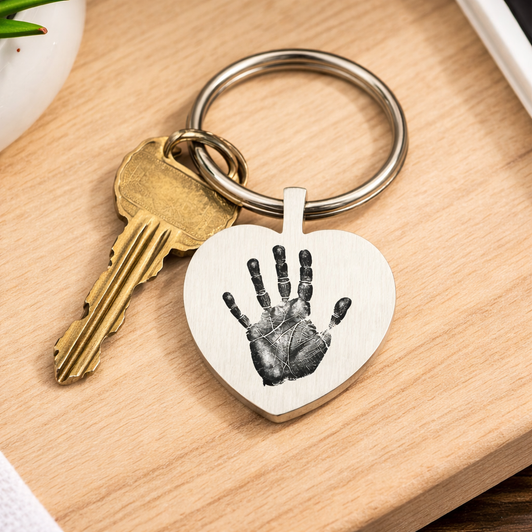 Custom Hand Print / Foot Infant Child Memorial Key Chain
