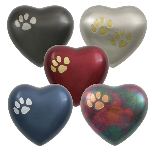 Paw Print Heart Keepsake Cremation Urn - Wholesale Only
