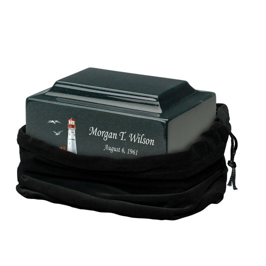 Lighthouse Watercolor Classic Cultured Marble Cremation Urn