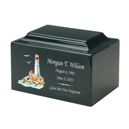 Lighthouse Watercolor Classic Cultured Marble Cremation Urn