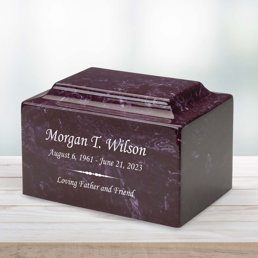 Personalized Text Classic Cultured Marble Cremation Urn