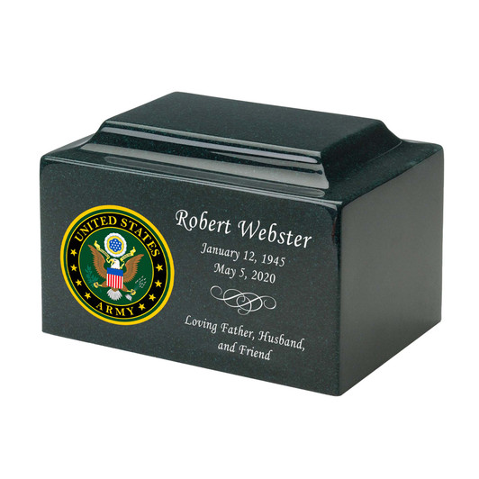 Army Classic Cultured Marble Cremation Urn