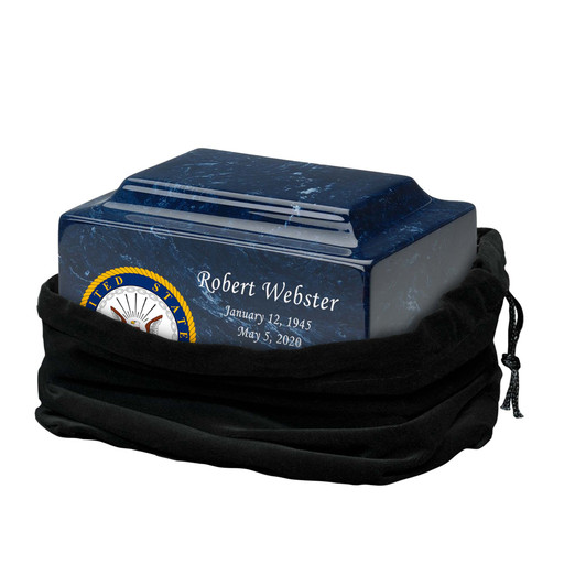 Navy Classic Cultured Marble Cremation Urn
