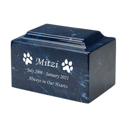 Paw Prints Pet Classic Cultured Marble Cremation Urn