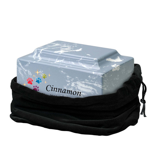 Rainbow Sparkle Paws Watercolor Pet Classic Cultured Marble Cremation Urn