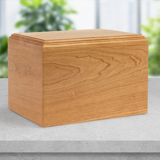 Small Craftsman Solid Cherry Wood Cremation Urn