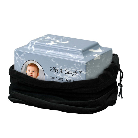 Custom Photo Baby Infant Child Classic Cultured Marble Cremation Urn