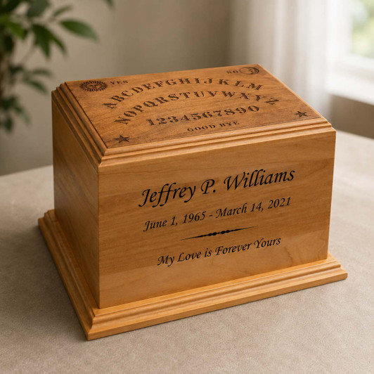 Ouija Board Cremation Urn Solid Cherry Wood Cremation Urn