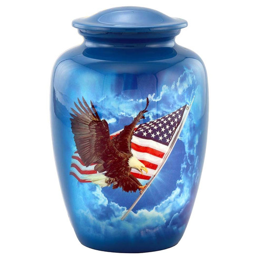 Freedom Eagle Patriotic Hand-Painted Cremation Urn