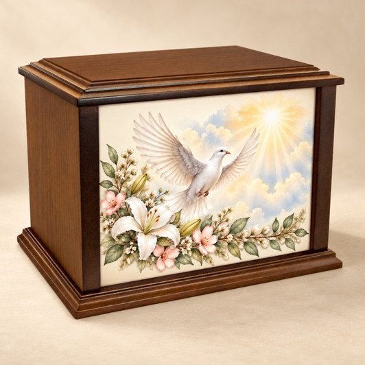 Spirit Dove Eternal Reflections Wood Cremation Urn