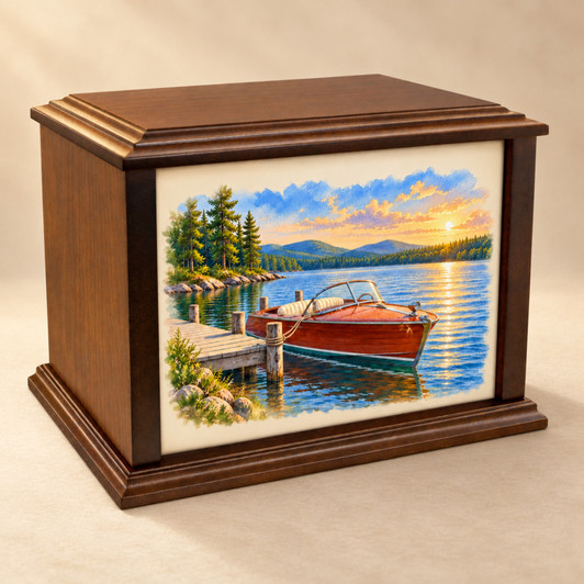 Runabout Lake Eternal Reflections Wood Cremation Urn