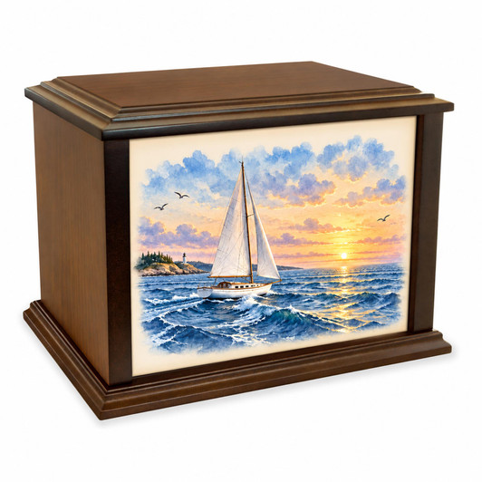 Atlantic Sailing Eternal Reflections Wood Cremation Urn
