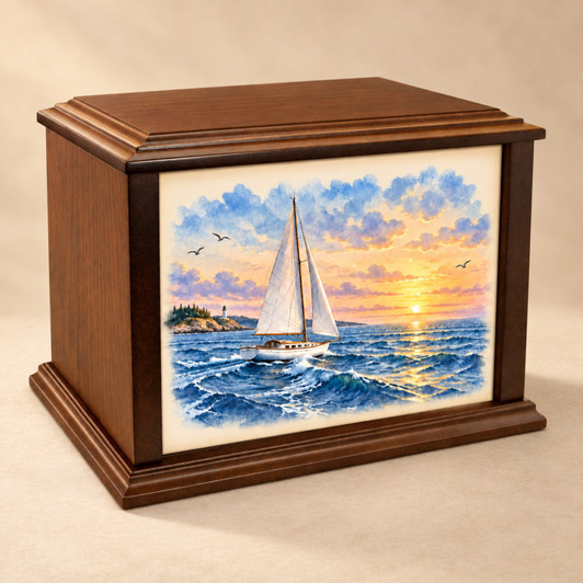 Atlantic Sailing Eternal Reflections Wood Cremation Urn