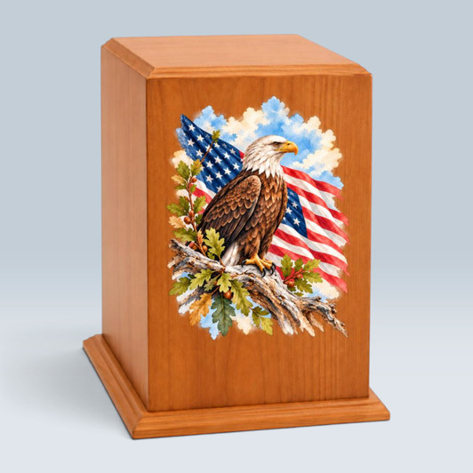 Valor Eagle Tower Wood Cremation Urn
