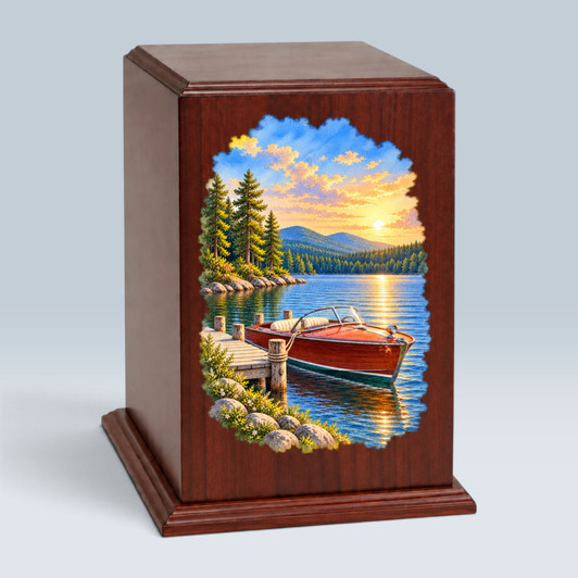Runabout Lake Tower Wood Cremation Urn