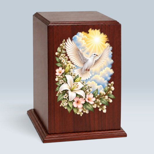 Spirit Dove Tower Wood Cremation Urn