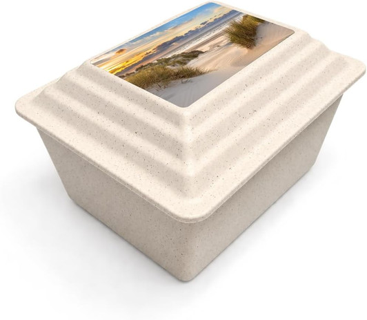 Sand Dune White Granite Safeguard Cremation Urn Vault - Injection Molded ABS Burial Vault - Made in the U.S.A.
