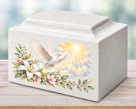 Spirit Dove Classic MacKenzie Cultured Marble Cremation Urn