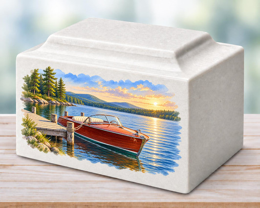 Runabout Lake Classic MacKenzie Cultured Marble Cremation Urn