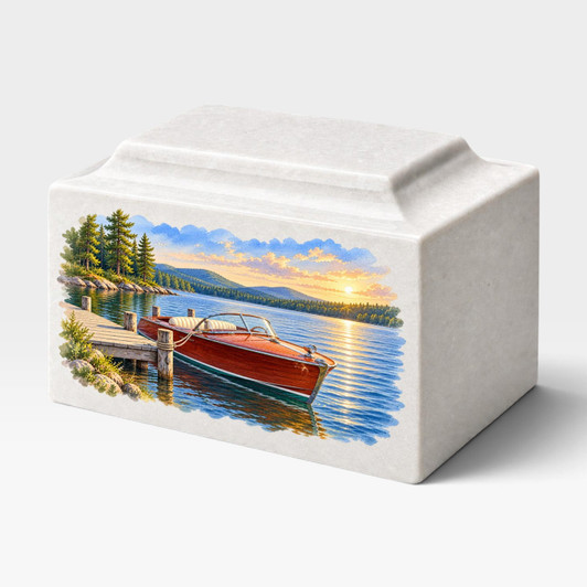 Runabout Lake Classic MacKenzie Cultured Marble Cremation Urn