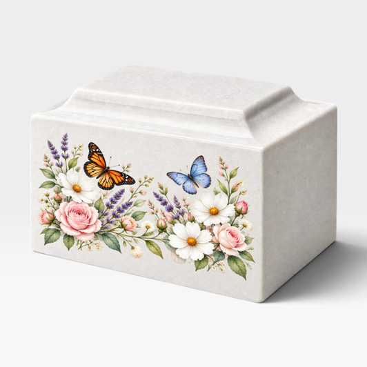 Butterfly Garden Classic MacKenzie Cultured Marble Cremation Urn