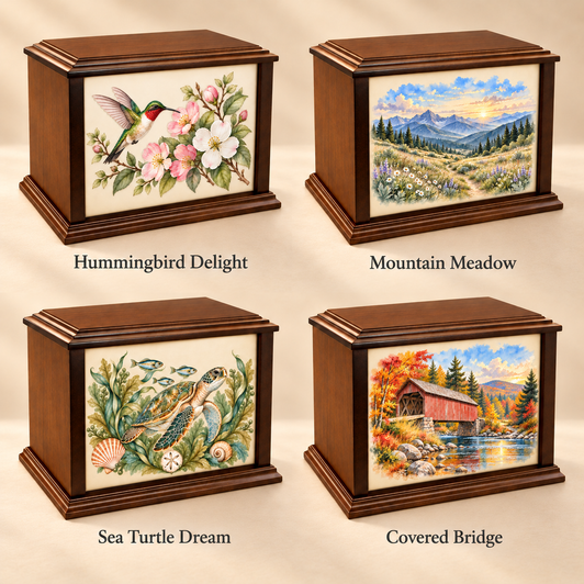Life in Color Eternal Reflections Wood Cremation Urn - 4 Pack