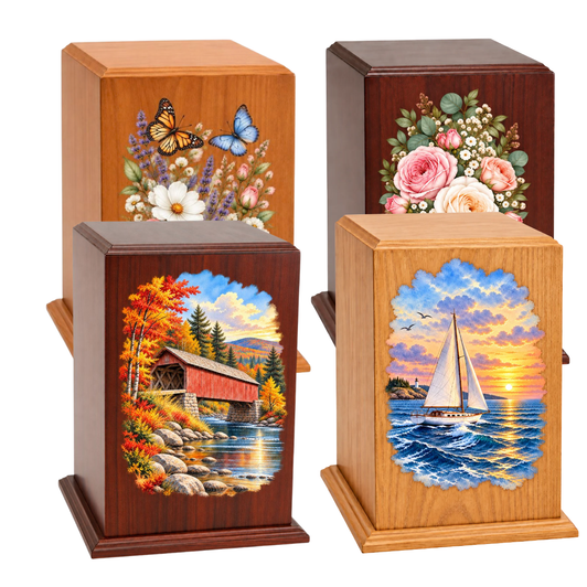 Life in Color Tower Wood Cremation Urn - 4 Pack