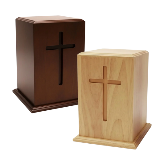 Comfort Collection Cross Solid Wood Adult Cremation Urn - 4 Pack