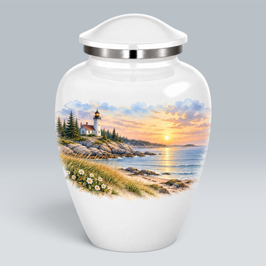 Lighthouse Sunset Homage Cremation Urn