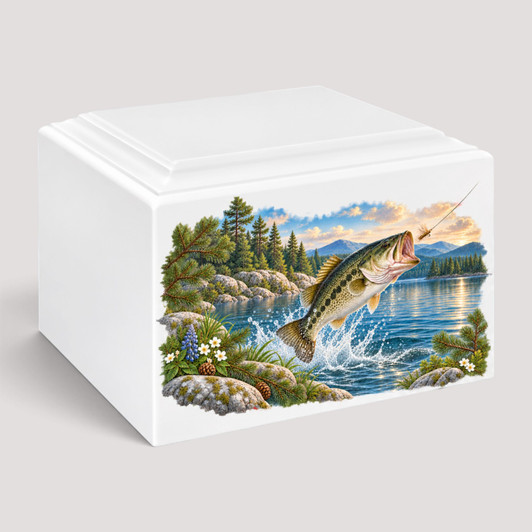 Fishing at Dawn Stonewood Cremation Urn