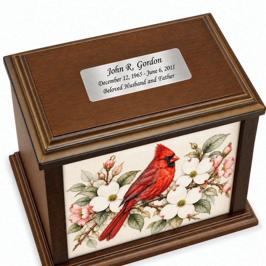 Deer & Mountain Eternal Reflections Wood Cremation Urn