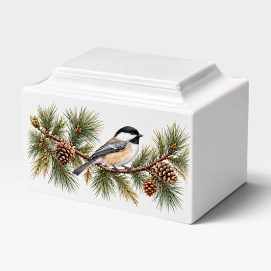 Chickadee Pine Classic MacKenzie Cultured Marble Cremation Urn