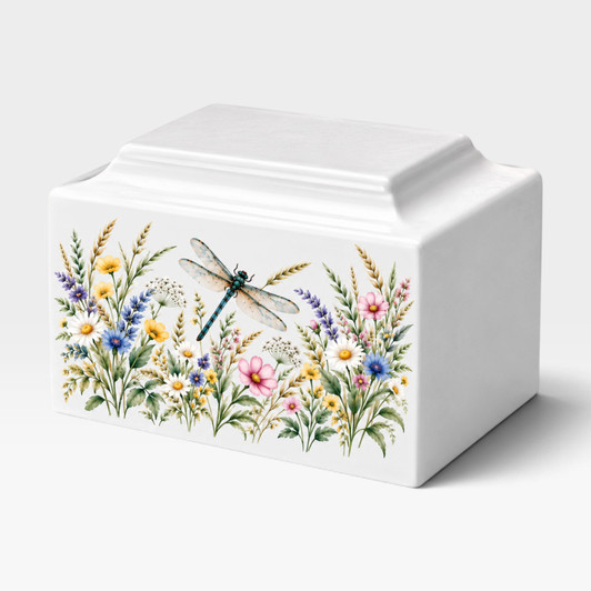 Dragonfly Summer Classic MacKenzie Cultured Marble Cremation Urn