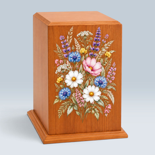 Wildflower Meadow Tower Wood Cremation Urn
