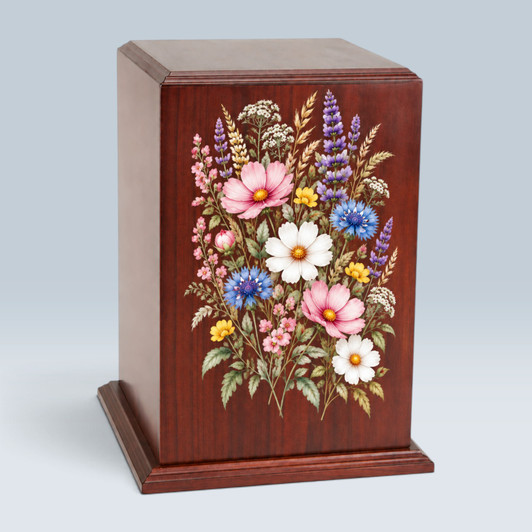 Wildflower Meadow Tower Wood Cremation Urn