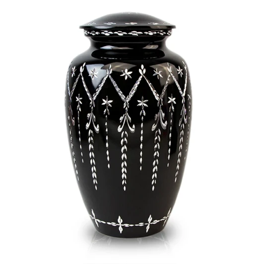 Black Garland Drop Cremation Urn