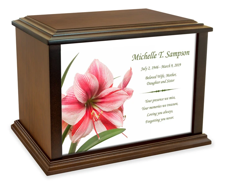 Amaryllis Eternal Reflections Wood Cremation Urn