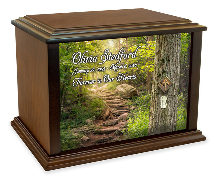 Appalachian Trail Rock Path Eternal Reflections Wood Cremation Urn - 4 Sizes