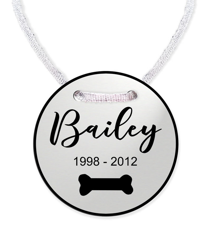 Bone Nameplate Medallion for Pet Cremation Urn - Personalization Included