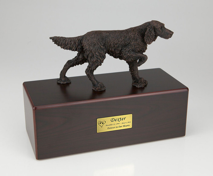 Bronze English Setter Dog Urn - Simply Walnut - 429