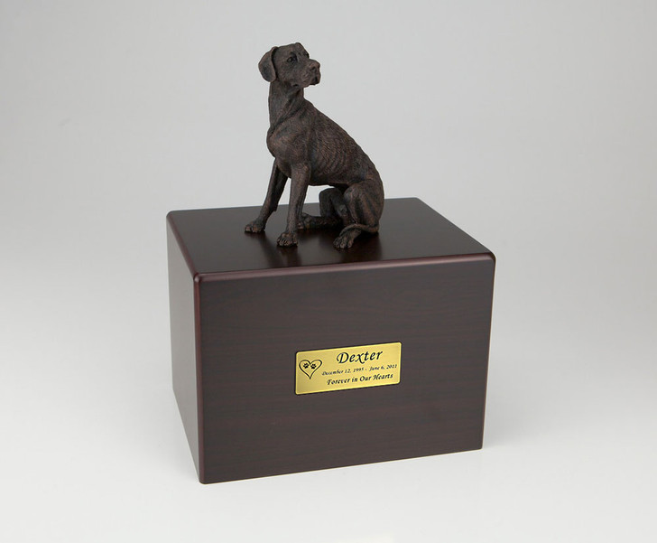 Bronze Great Dane Dog Urn - Simply Walnut - 433