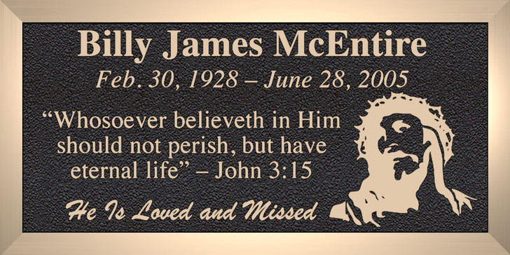 Jesus 2 - Cast Bronze Memorial Cemetery Marker - 4 Sizes