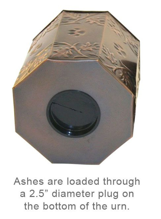 Copper Rainbow Bridge Paw Print Service Urn - 3 Sizes