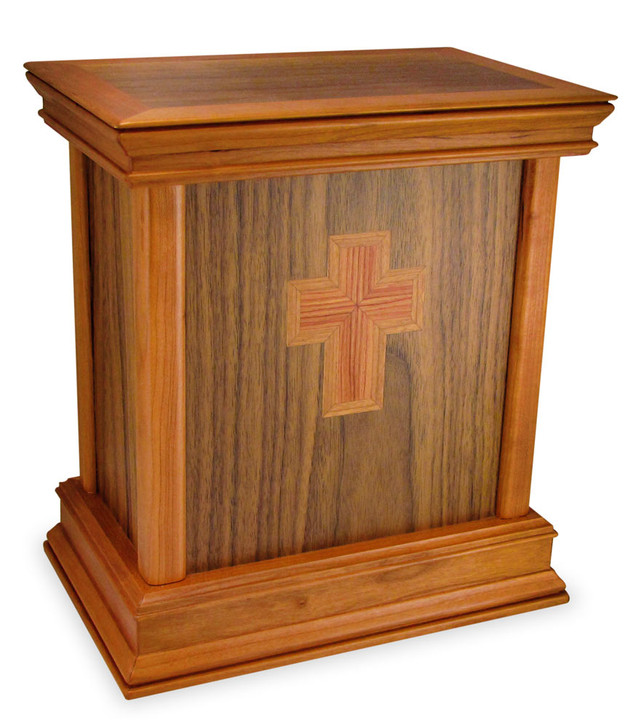 Cross Walnut Hardwood Handcrafted Cremation Urn by WoodMiller