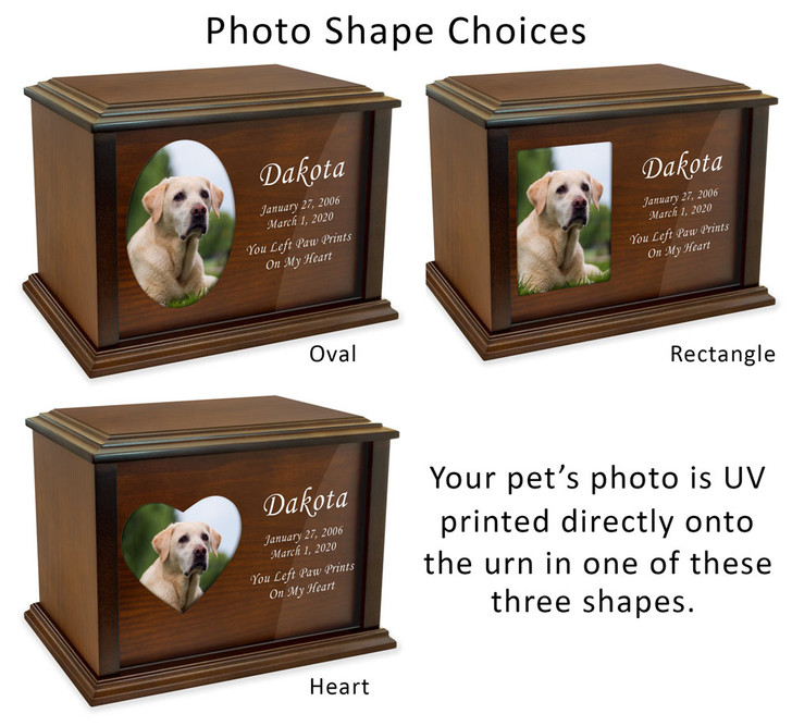 Dog Dedication Custom Photo Wood Cremation Urn