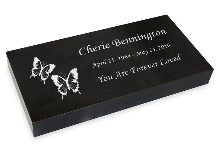 Design Your Grave Marker Black Granite Laser-Engraved Memorial Headstone
