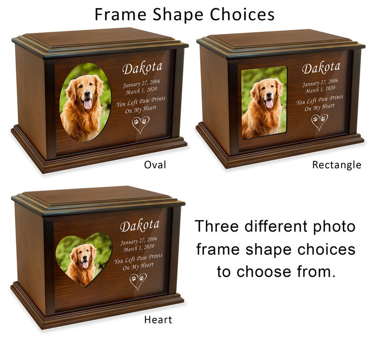 Dog Devotion Photo Frame Wood Pet Cremation Urn