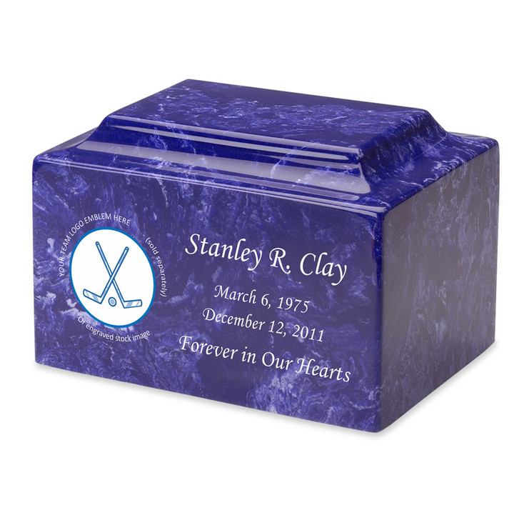 Hockey Cremation Urn - Cultured Marble