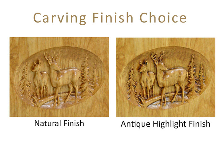 Moose Relief Carved Engraved Wood Cremation Urn