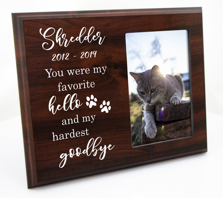 Personalized Pet Walnut Wood Picture Frame - Prints On My Heart
